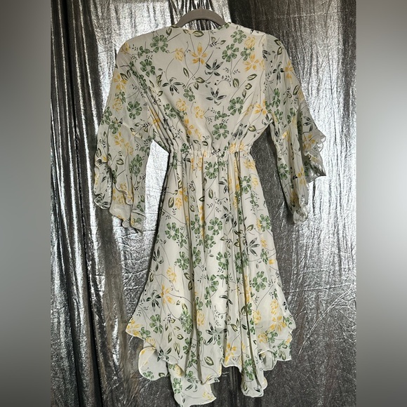 Women Floral Ruffle Sleeve Dress - Picture 9 of 11